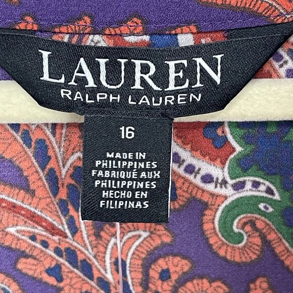 Lauren Ralph Lauren Women's Print Double-Faced Georgette Wrap Dress Size 16 NWT - Picture 8 of 12